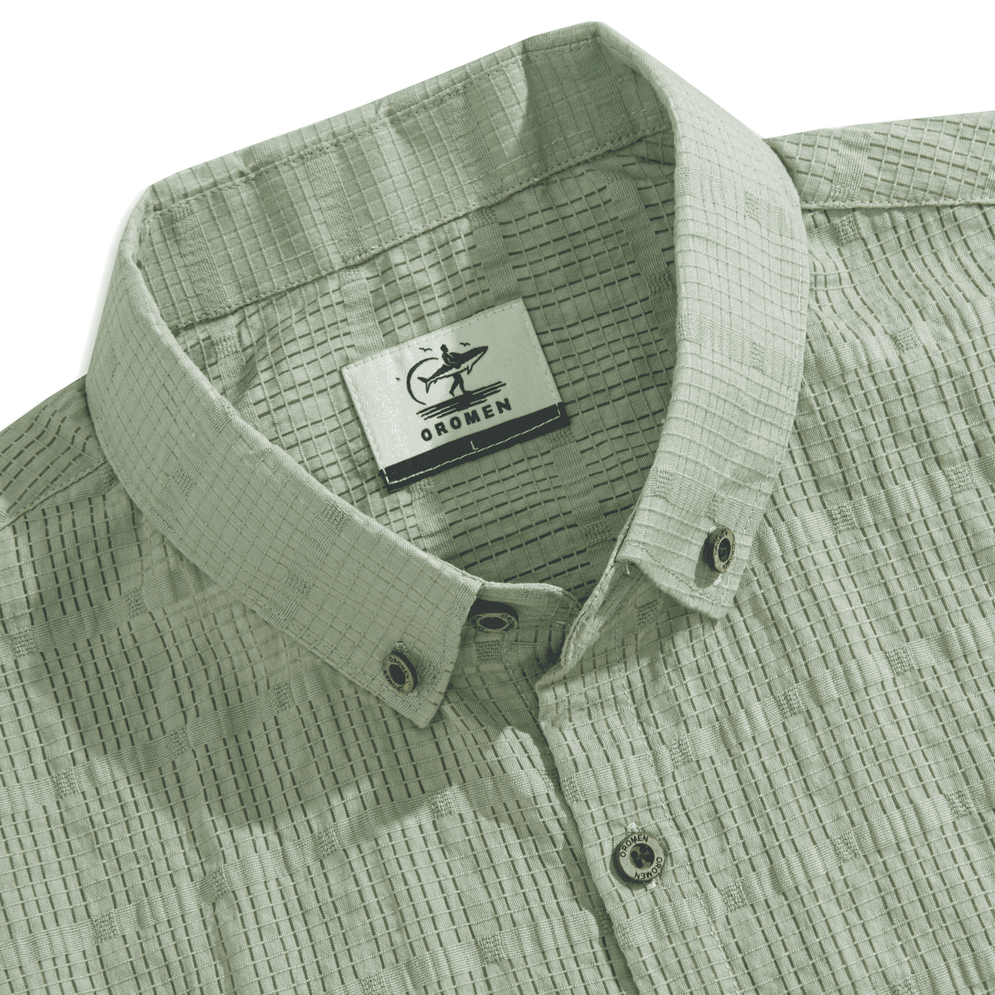Grass Green Hollow Texture Shirt